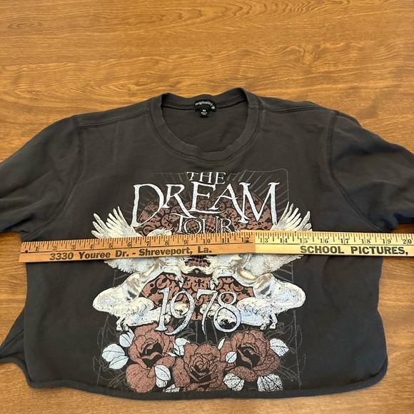Originality Womens Cotton Crop Top Gray The Dream Tour 1978 Scoop M Made In USA - Picture 9 of 11